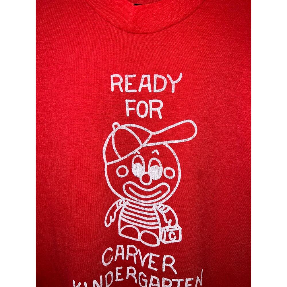 Vintage Kindergarten Shirt Ready For Carver School Red Tee Vtg 90s Medium View 2
